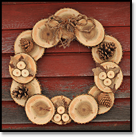 All Natural Wood and Burlap Wreath 22"